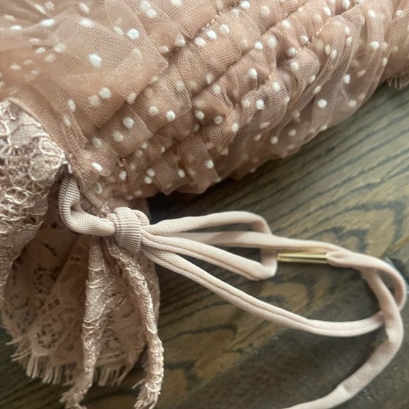 HOUSE OF CB - SORREL -  BLUSH LACE FRILL MINI DRESS - Picture 9 of 12